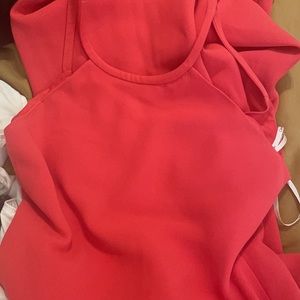 Coral Calvin Klein Halter Dress